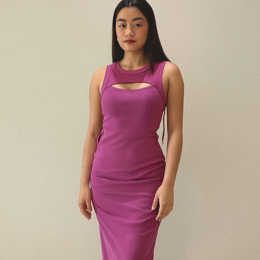 Elegant Purple Sleeveless Dress